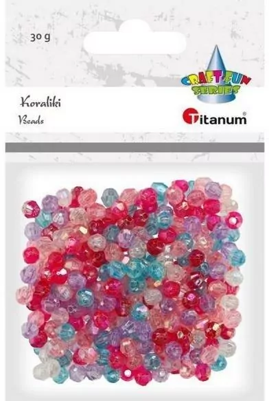 Koraliki plastikowe fasetowane mix 30g - tantis.pl