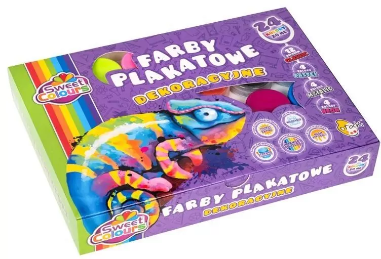 Farby plakatowe dekoracyjne 24 kolory - tantis.pl