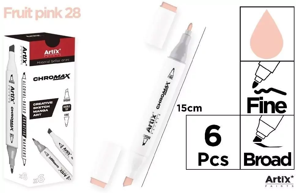 Marker Chromax z 2 końcówk. fruit pink 28 - tantis.pl