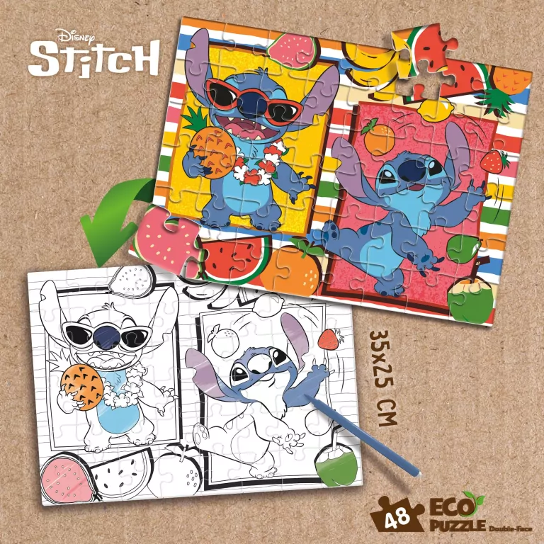 Puzzle 48 Stitch Eko dwustronne - tantis.pl
