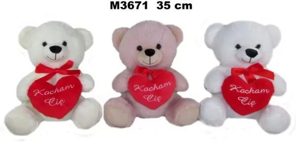 Miś z sercem 35cm MIX - tantis.pl