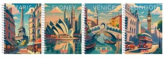 Kołozeszyt B5/100K kratka Retro City