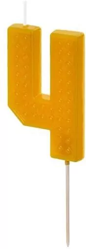 Świeczka urodzinowa 4 żółta 6cm - tantis.pl