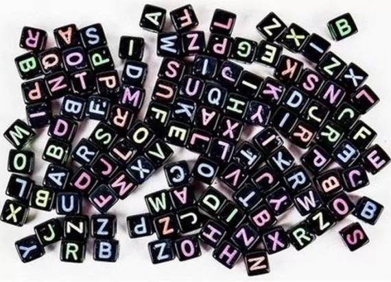 Koraliki ABC czarne - tantis.pl