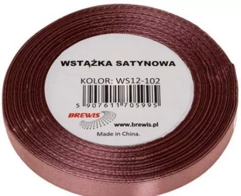 Wstążka satynowa brudny róż 12mm x 32m - tantis.pl