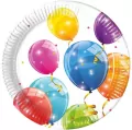 Talerzyki papierowe Sparkling Balloons 23cm - tantis.pl