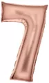 Balon foliowy cyfra 7 satynowa różowe złoto 86cm - tantis.pl