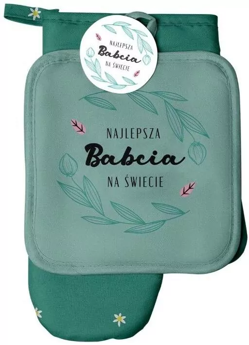 Zestaw rękawica kuchenna + łapka Najlepsza Babcia - tantis.pl