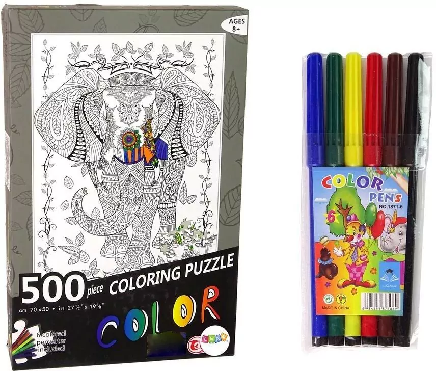 Puzzle 500 do kolorowania Słoń - tantis.pl