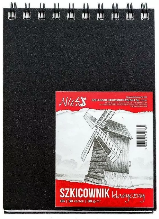 Szkicownik klasyczny. Spirala na krótszym boku B6/80K 98g - tantis.pl