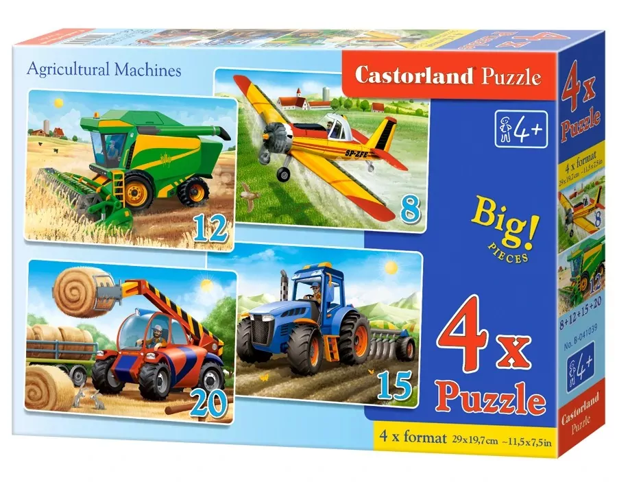 Maszyny rolnicze. Puzzle 4w1 - tantis.pl