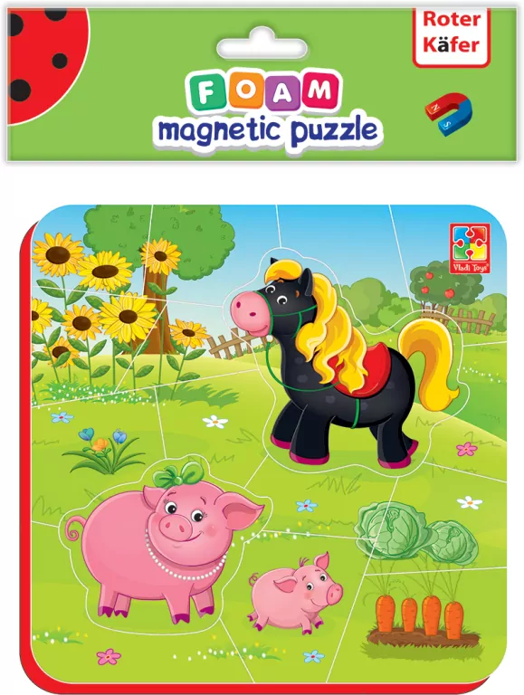 Miękkie magnetyczne puzzle. Koń i Świnki - tantis.pl