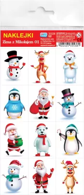 Naklejki. Zima z Mikołajem