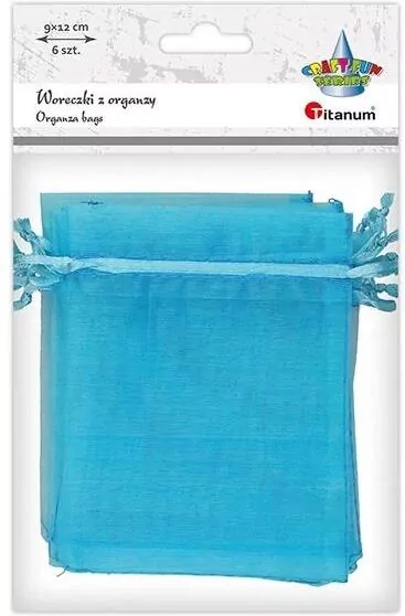 Woreczki z organzy turkusowe 9x12cm - tantis.pl