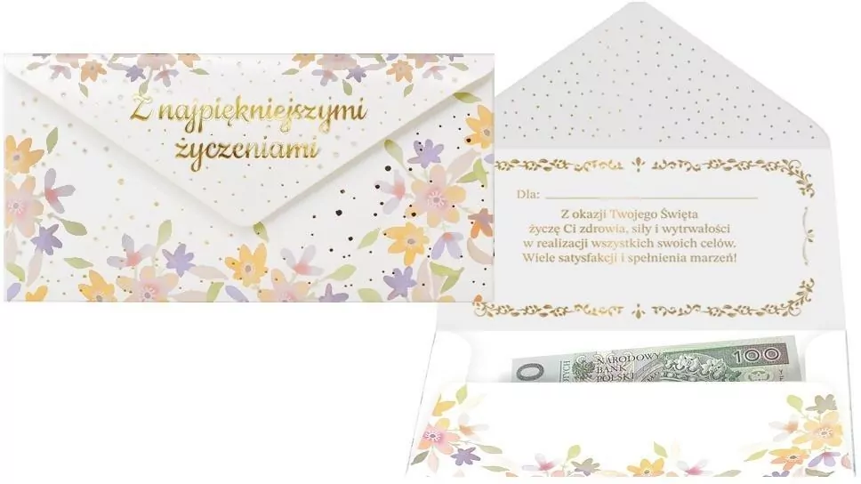 Koperta podarunkowa Z najpiękniejszymi życzeniami - tantis.pl