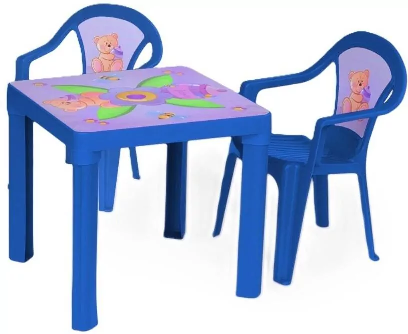 Stolik i dwa krzesła niebieski - tantis.pl