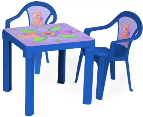 Stolik i dwa krzesła niebieski