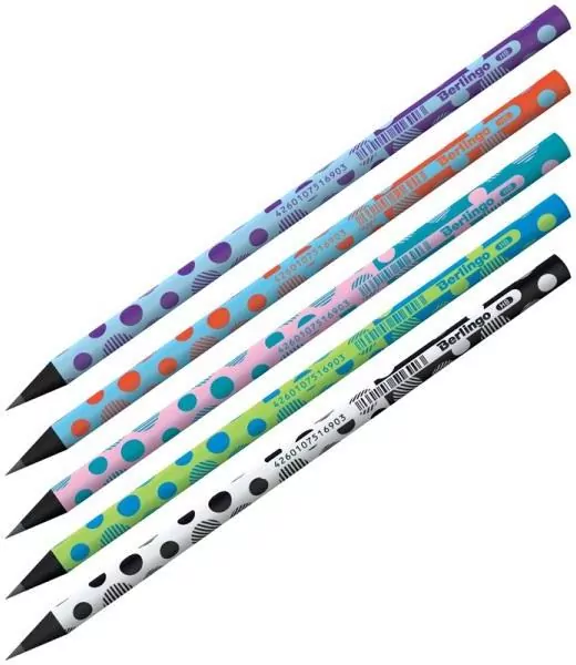 Ołówek z czarnego drewna Dots MIX - tantis.pl