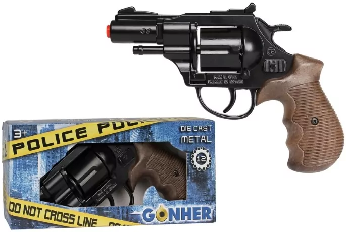 Rewolwer metalowy policyjny 12 naboi Gonher 38/6 - tantis.pl