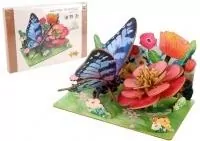 Puzzle 3D drewniane motyl na kwiatach - tantis.pl