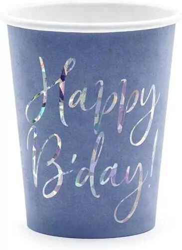 Kubeczki Happy B'day granatowy 220ml - tantis.pl