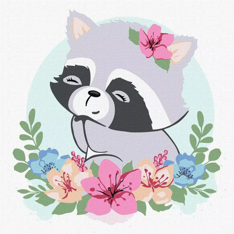 Malowanie po numerach. Szop Kwiatowy 30x30cm - tantis.pl