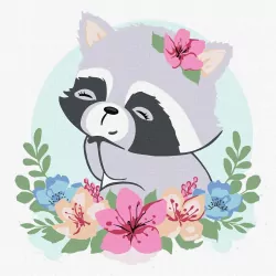 Malowanie po numerach. Szop Kwiatowy 30x30cm