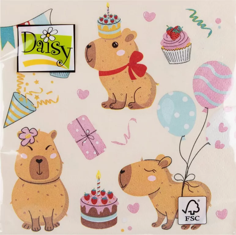 Serwetki DAISY Lunch SD 330x330 Kapibary 045301 - tantis.pl