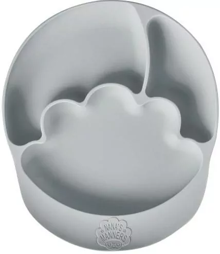Nana's Manners Talerz silikonowy z przyssawką szary - tantis.pl
