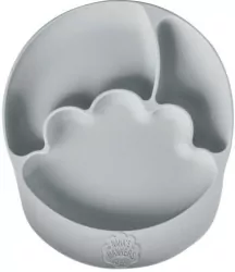 Nana's Manners Talerz silikonowy z przyssawką szary