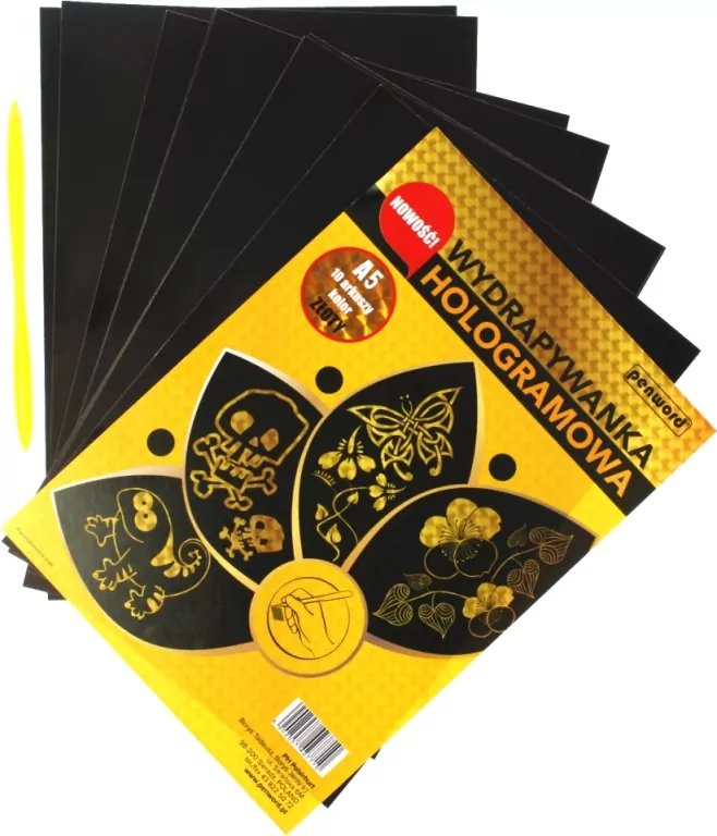 Wydrapywanka hologramowa A5 złota - tantis.pl