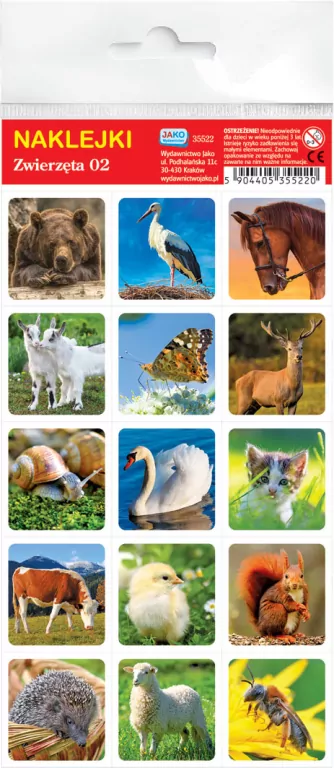 Naklejki. Zwierzęta. Wydawnictwo Jako - tantis.pl