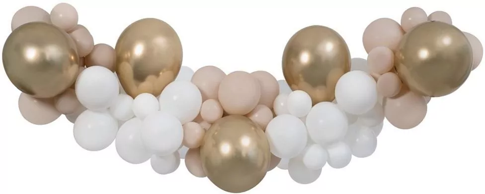 Girlanda balonowa DIY biało-szampańsko-latte - tantis.pl