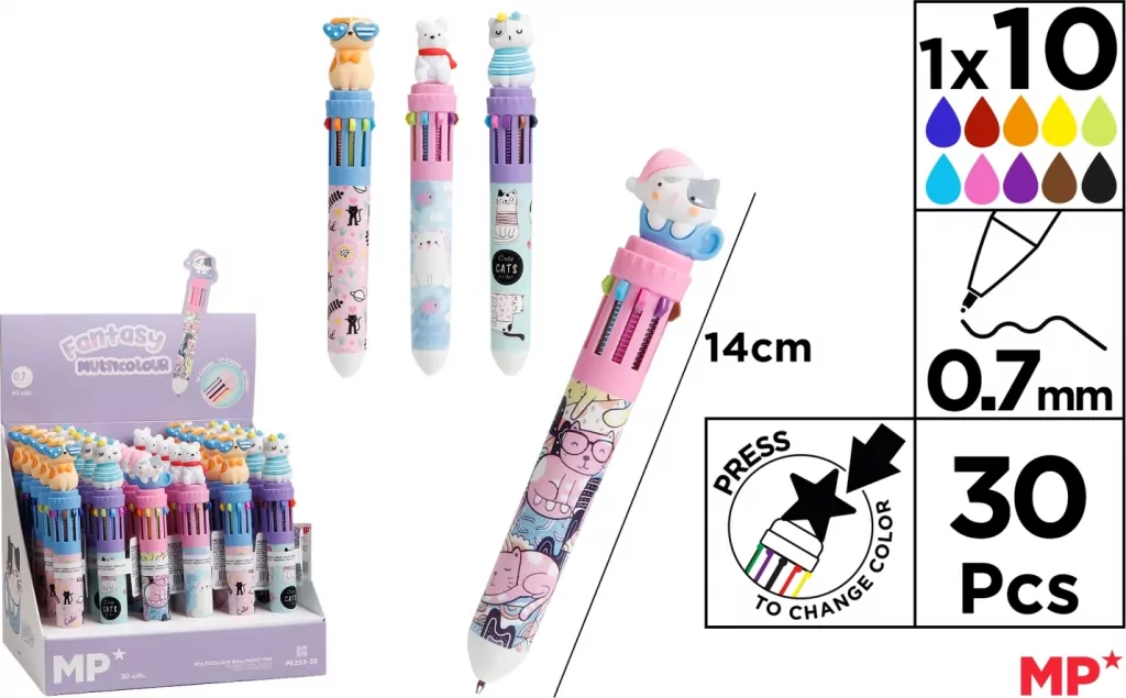 Długopis wielokolorowy Fantasy 10w1 mix (30szt) - tantis.pl