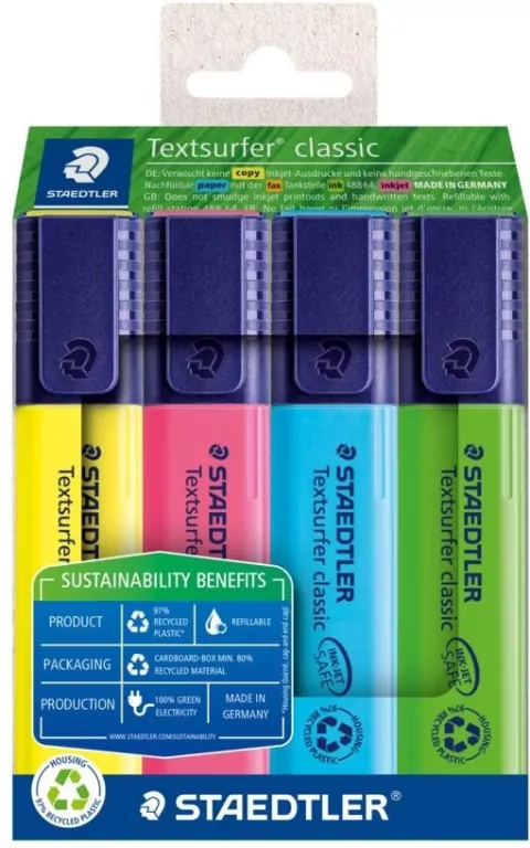 Zakreślacz Textsurfer Classic eco 4 kol. STAEDTLER - tantis.pl