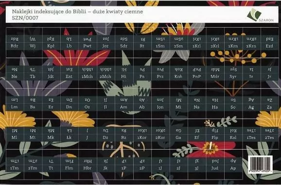 Naklejki indeksujące do Biblii. Duże kwiaty - tantis.pl