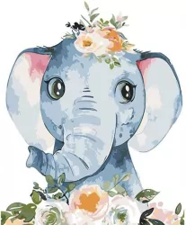 Malowanie po numerach 40x50cm Słonik