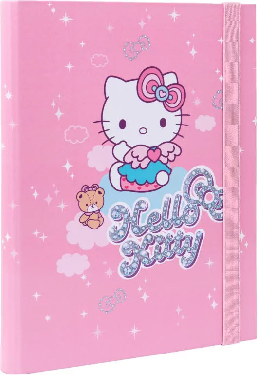 Teczka przestrzenna tekturowa z gumką A5 Hello Kitty pink wzór 2 - tantis.pl