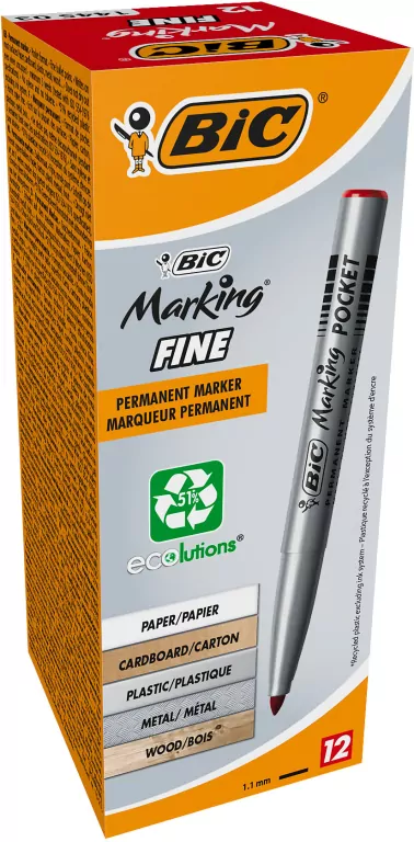 Marker pernamentny. ECOlutions. Czerwony 12 szt - tantis.pl