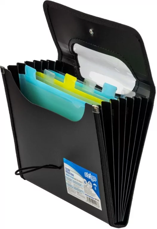 Teczka A5 z przekładkami. V-file czarna - tantis.pl