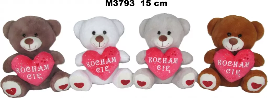 Pluszak Walentynkowy Miś 15cm z sercem - tantis.pl