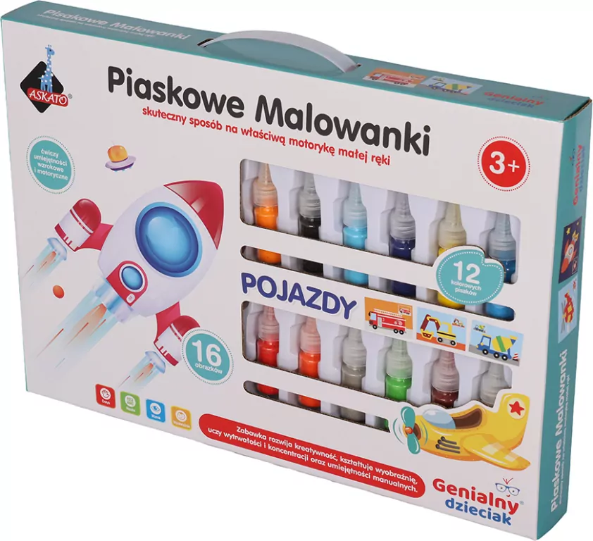 Genialny dzieciak. Piaskowe Malowanki Pojazdy - tantis.pl