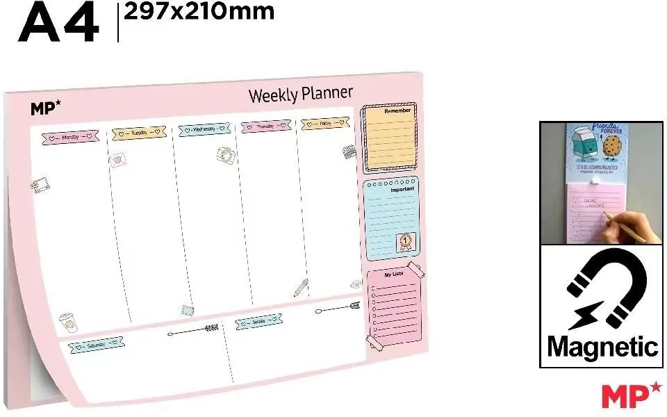 Planer tygodniowy magnetyczny A4 MP - tantis.pl