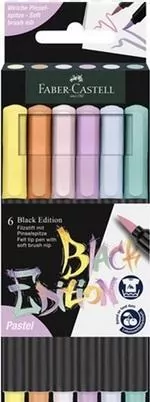 Pisaki pędzelkowe. Black Edition Pastel 6 kolorów - tantis.pl