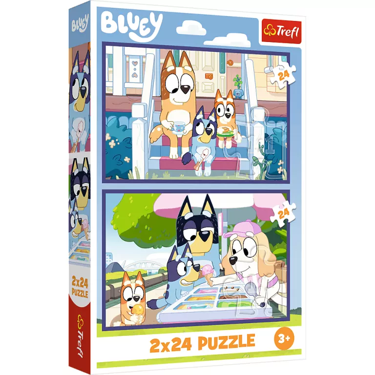 Puzzle 2x24 Zabawna Bluey TREFL - tantis.pl