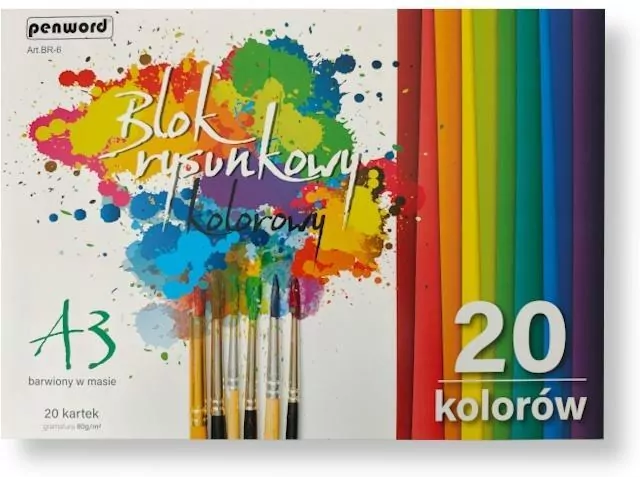 Blok rysunkowy A3 kolor 80g 20 kartek - tantis.pl