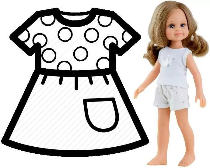 Ubranko piżama dla lalek 32cm - tantis.pl