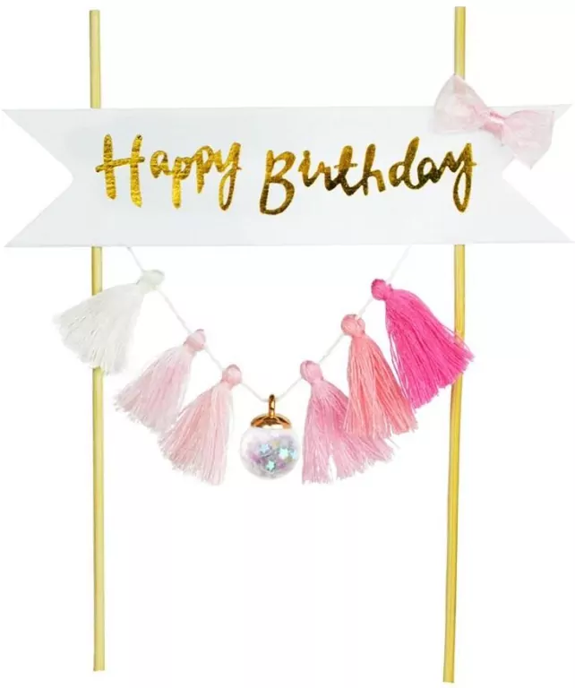 Piker Happy Birthday różowy - tantis.pl