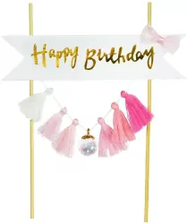 Piker Happy Birthday różowy