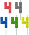 Świeczka urodzinowa Klocki cyfra 4 5,5cm MIX - tantis.pl